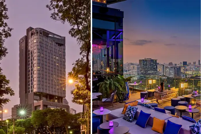 SO/ Bangkok by dusk, paired with its stylish rooftop lounge glowing under the skyline—one of the best rooftop lounges in Bangkok for solo travellers with taste. Featured on The Road to Timbuktu, it’s where mature wanderers sip, sprawl, and soak in city views without battling the backpacker crowd.