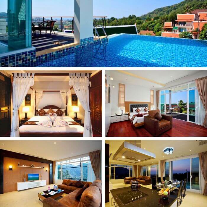 Kata Sea View Villas in Phuket featuring rooftop private pool, spacious sea-view suites and luxury interiors — highlighted in The Road to Timbuktu’s guide for mature travellers exploring the best resorts in Phuket with private pools