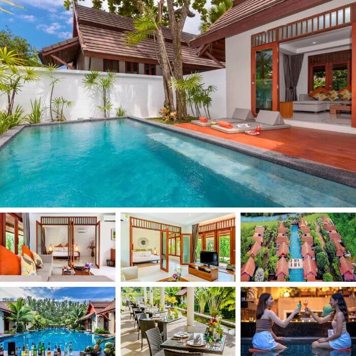 L’Esprit de Naiyang Beach Resort in Phuket featuring private pool villas, tropical gardens and poolside dining — featured on The Road to Timbuktu’s guide for mature travellers seeking the best resorts in Phuket with private pools